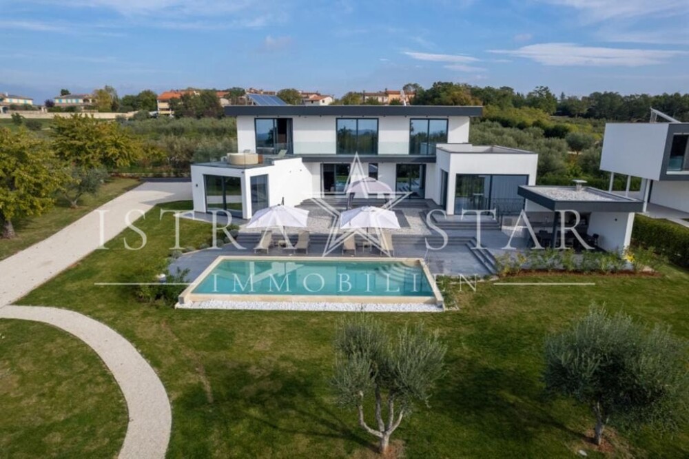 Exklusive Villa A Nähe Kastelir mit atemberaubenden Meerblick, Pool, Whirlpool, Sauna, Sommerküche - Haus - ISTRA STAR, die schönsten Immobilien in Kroatien & Istrien