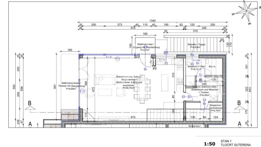 In Entstehung-eine Designer Doppelhaushälfte mit Pool nahe Vizinada