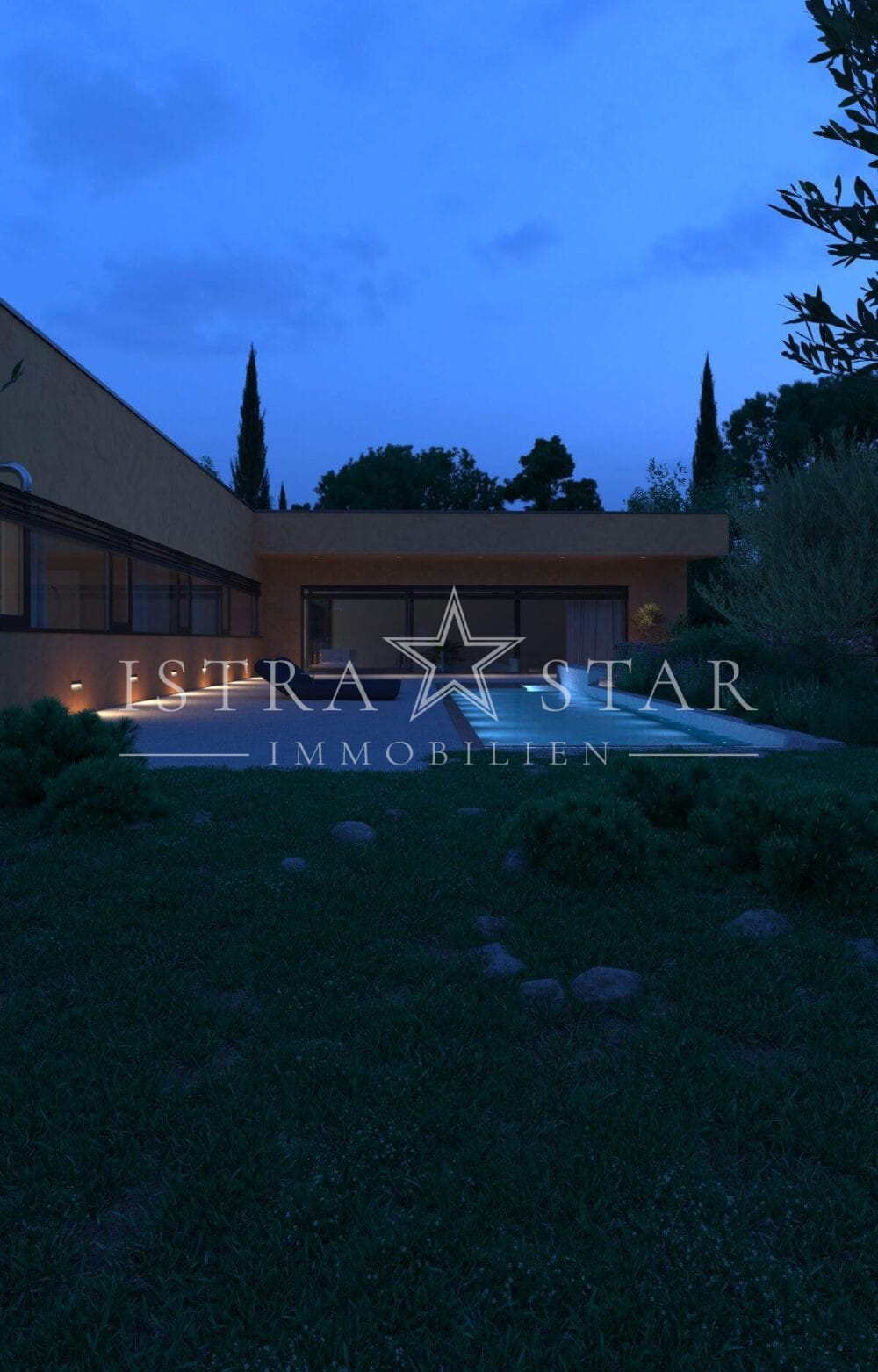 Modernes Neubauprojekt Bungalow mit Garten und Pool in Zminj
