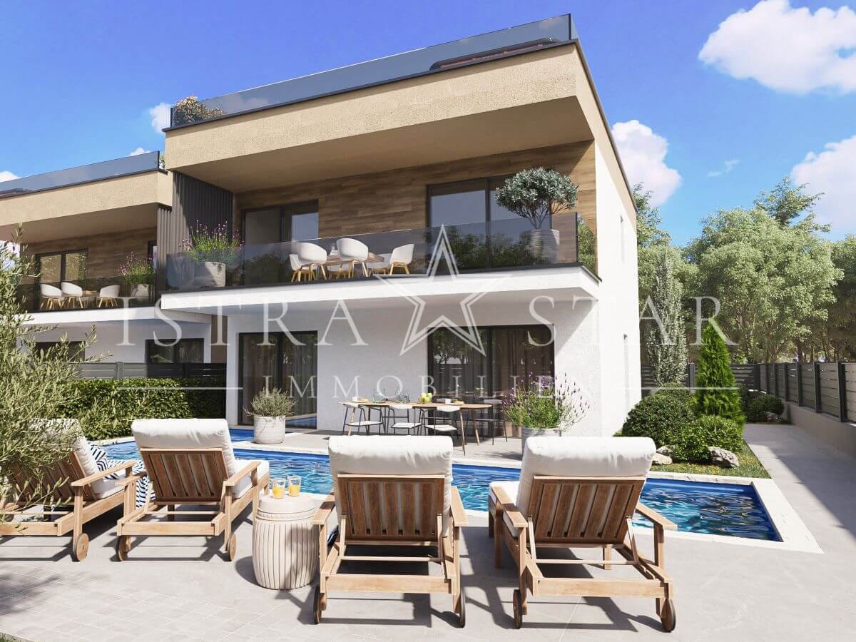 Moderne Doppelhaushälfte – Neubau, mit Pool in begehrter Lage nahe Novigrad
